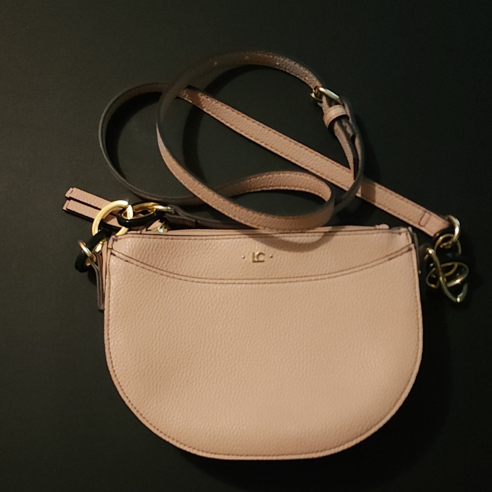 Liz Claiborne Light Pink Crossbody Bag with Gold Accents